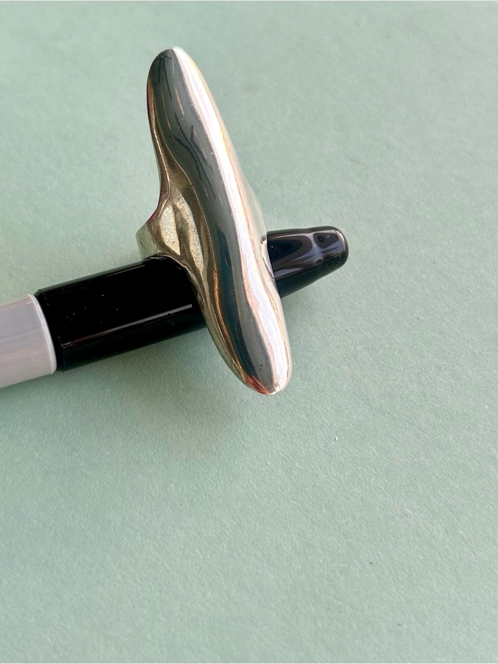 Super Long Sterling Silver Sculptural Statement Ring Sz 9 Vintage, Finger Armour - Picture 7 of 10